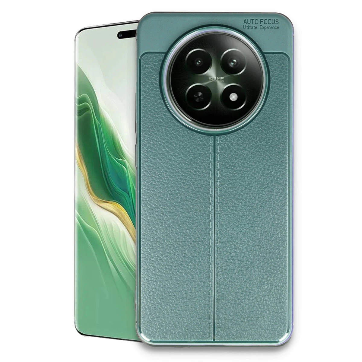 NEWFACE Realme 12 5G Uyumlu Auto Focus Kapak Telefon Kılıfı Koyu Yeşil