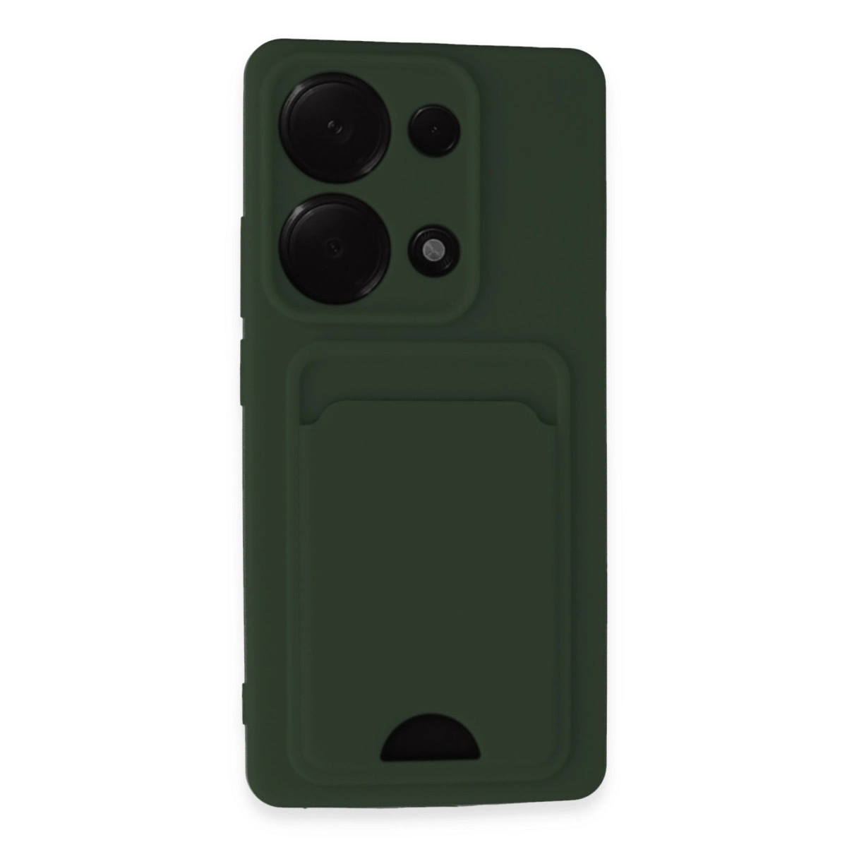 NEWFACE Xiaomi Redmi Note 13 Pro 4G Uyumlu Kelvin Kartvizitli Silikon Telefon Kılıfı Koyu Yeşil