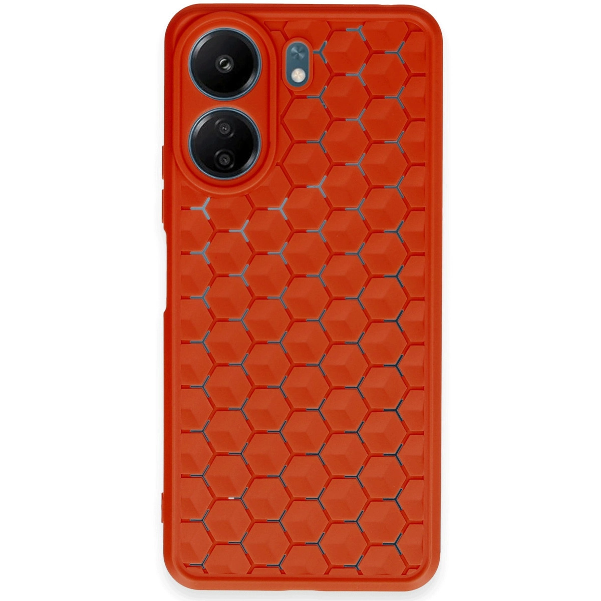 NEWFACE Xiaomi Redmi 13C Uyumlu Petek Silikon Kapak Telefon Kılıfı Kırmızı