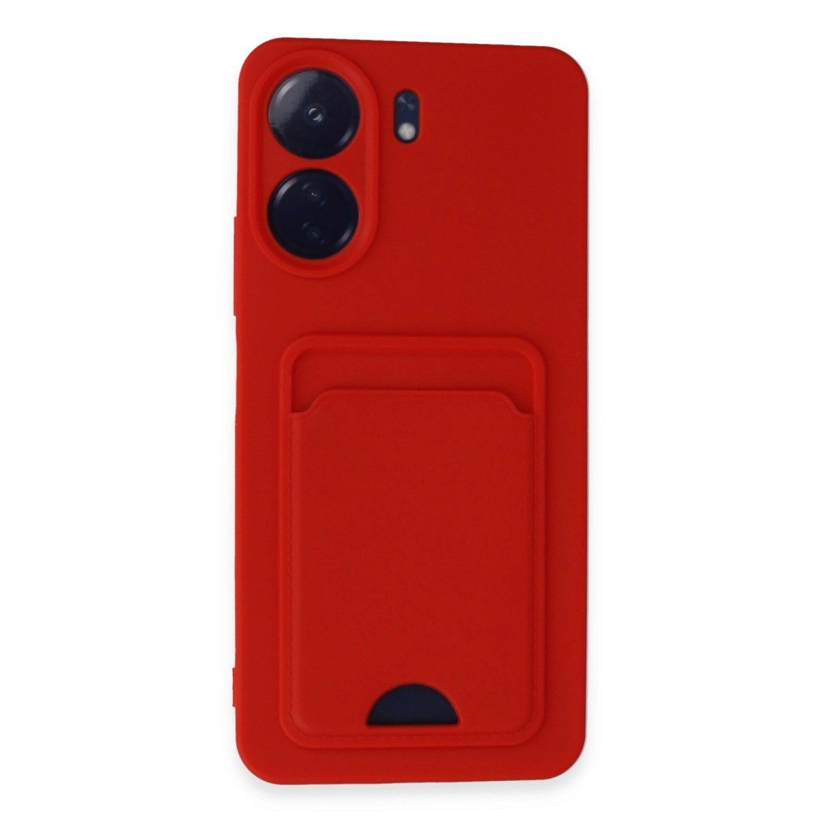 NEWFACE Xiaomi Redmi 13C Uyumlu Kelvin Kartvizitli Silikon Telefon Kılıfı Kırmızı