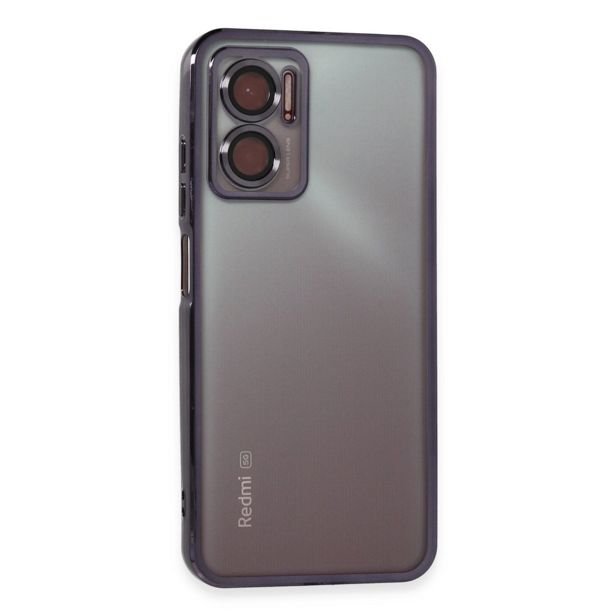 NEWFACE Xiaomi Redmi Note 11E Uyumlu Uyumlu Kamera Korumalı Lensli Silikon Telefon Kılıfı Mor