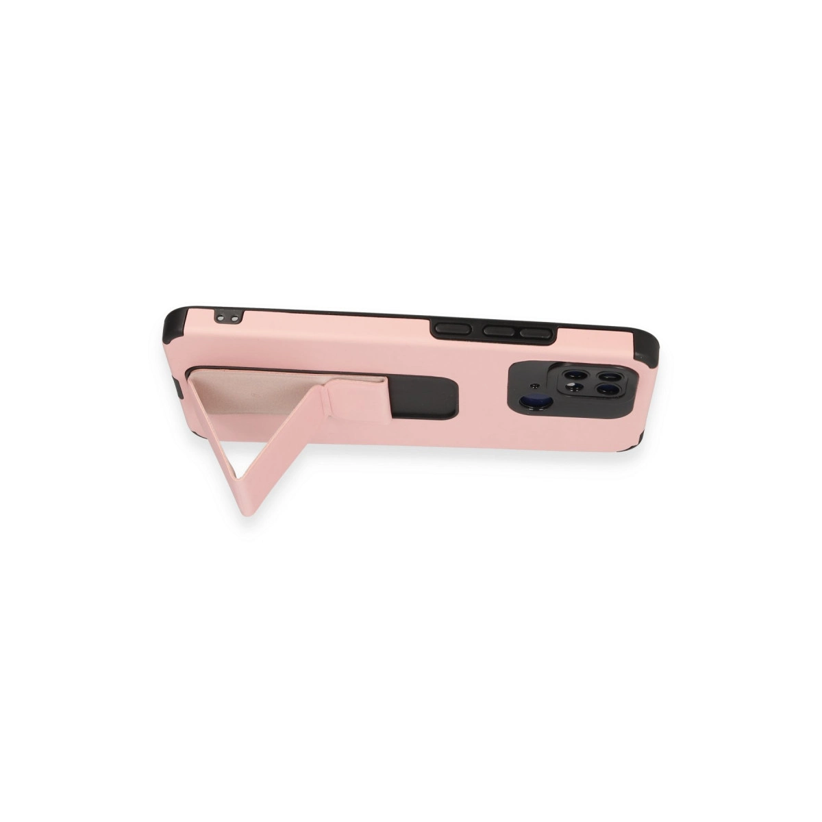 Beyaz arka plan üzerinde pembe renkli telefon kılıfı.