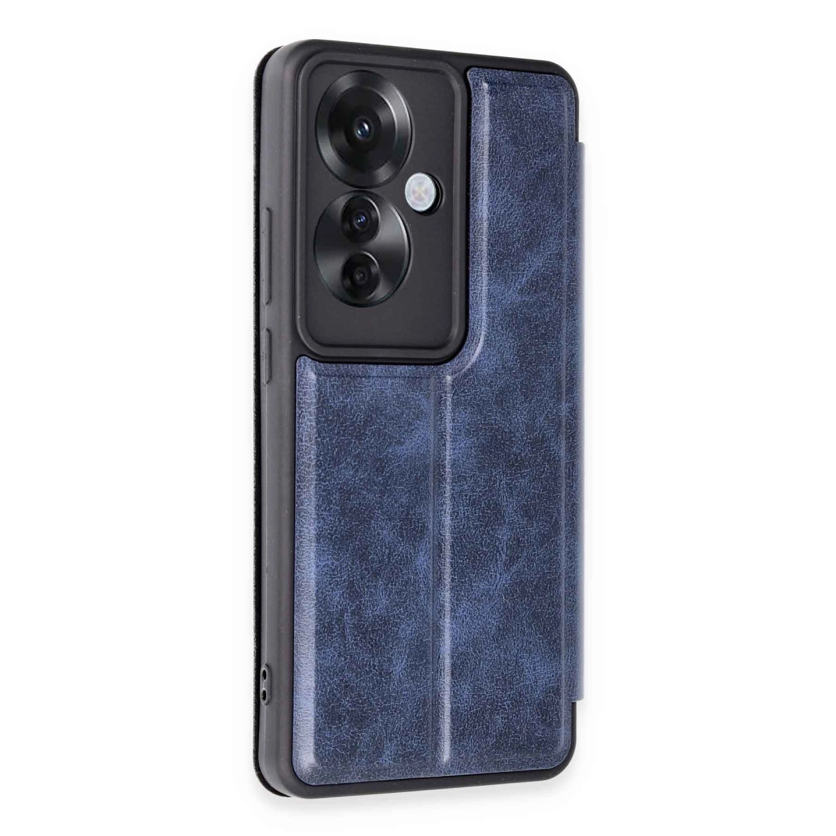 Kamera birimli ve koruyucu kılıflı koyu mavi cep telefonu.