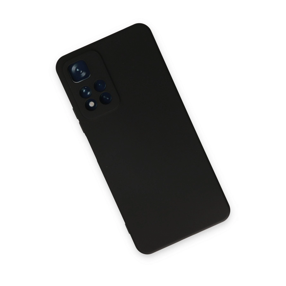 Arkada dört kamerası olan siyah telefon kılıfı.