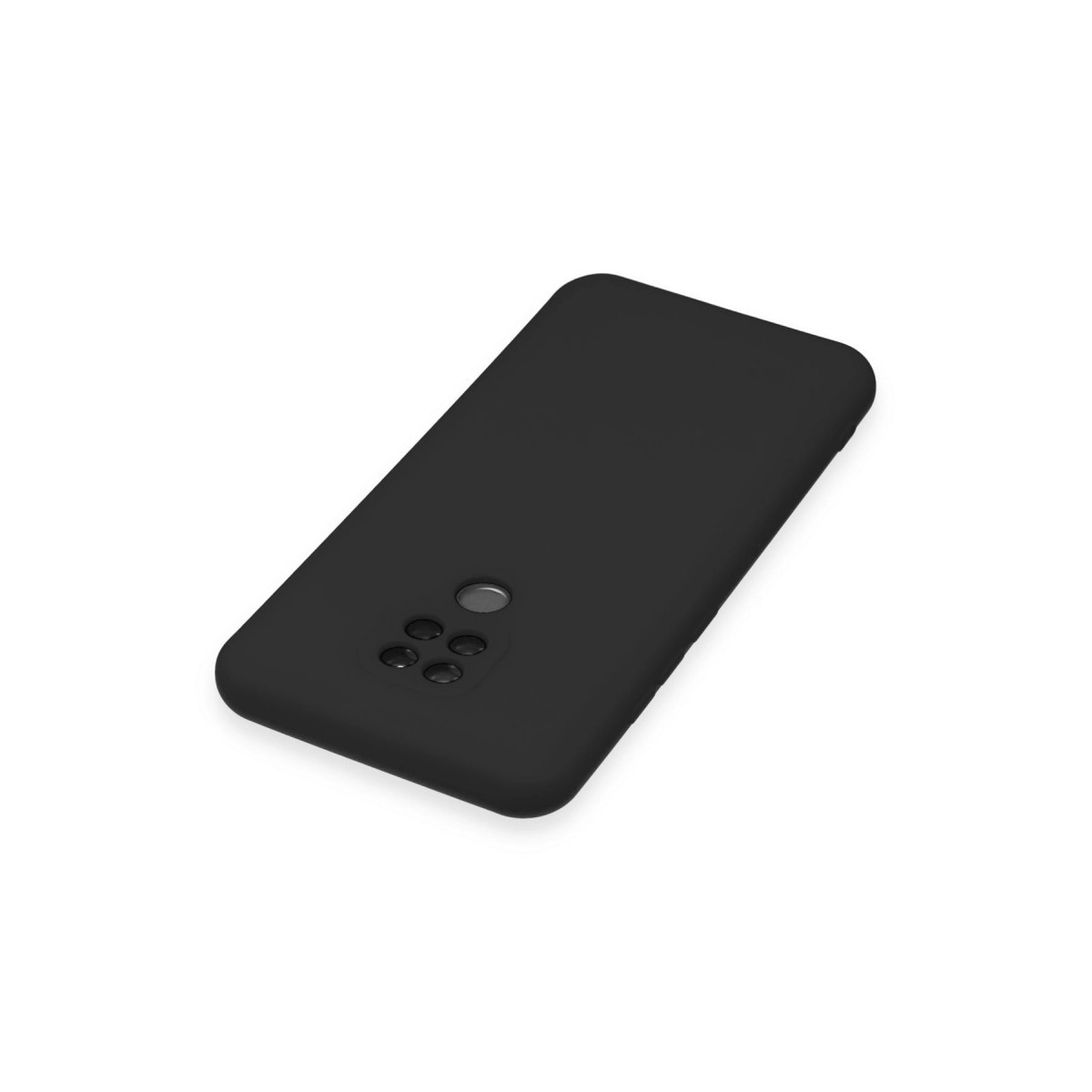 Kamera alanı ve parmak izi sensörlü siyah telefon kılıfı.