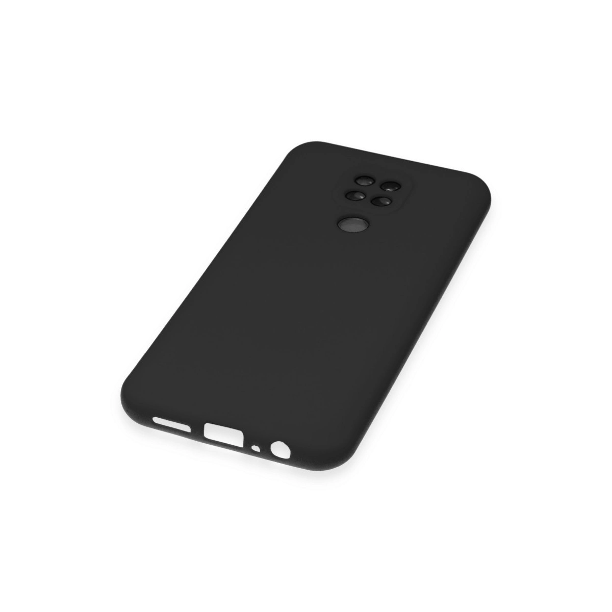 Kamera ve bağlantı noktası açıklığı olan siyah telefon kılıfı.