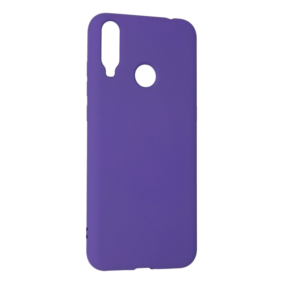 Kamera ve parmak izi sensörü için kesikli mor akıllı telefon kılıfı.