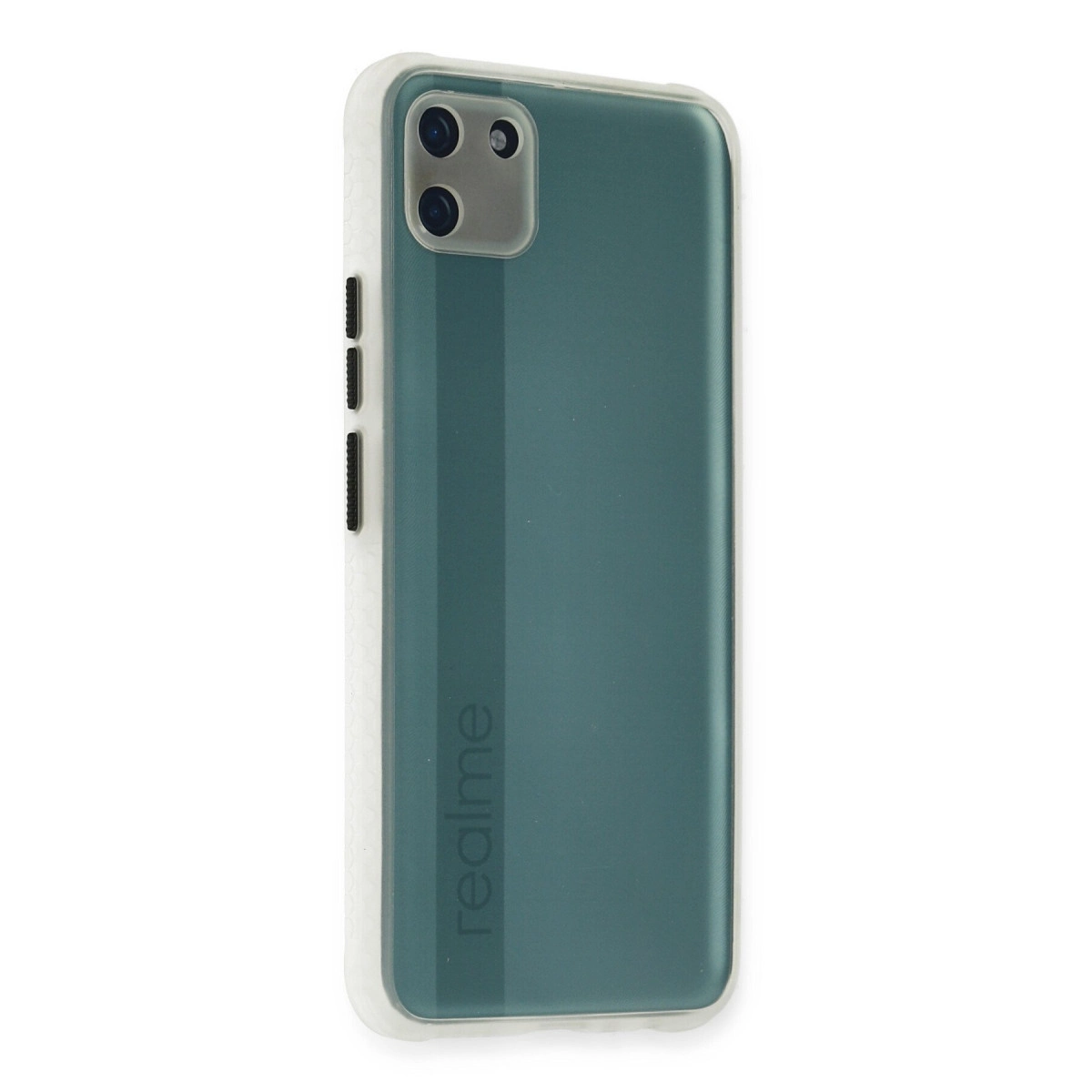 NEWFACE Realme C11 Uyumlu Miami Şeffaf Silikon Telefon Kılıfı Şeffaf