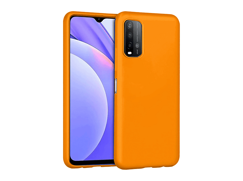 NEWFACE Xiaomi Redmi 9T Uyumlu Nano İçi Kadife Silikon Telefon Kılıfı Turuncu