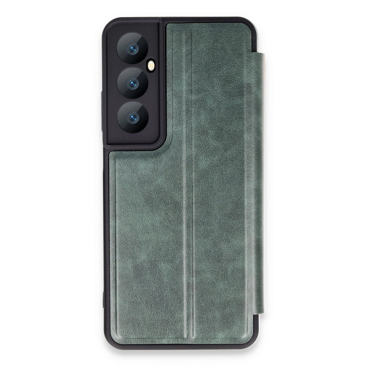 NEWFACE Realme C65 Uyumlu Flip Cover Telefon Kılıfı Koyu Yeşil