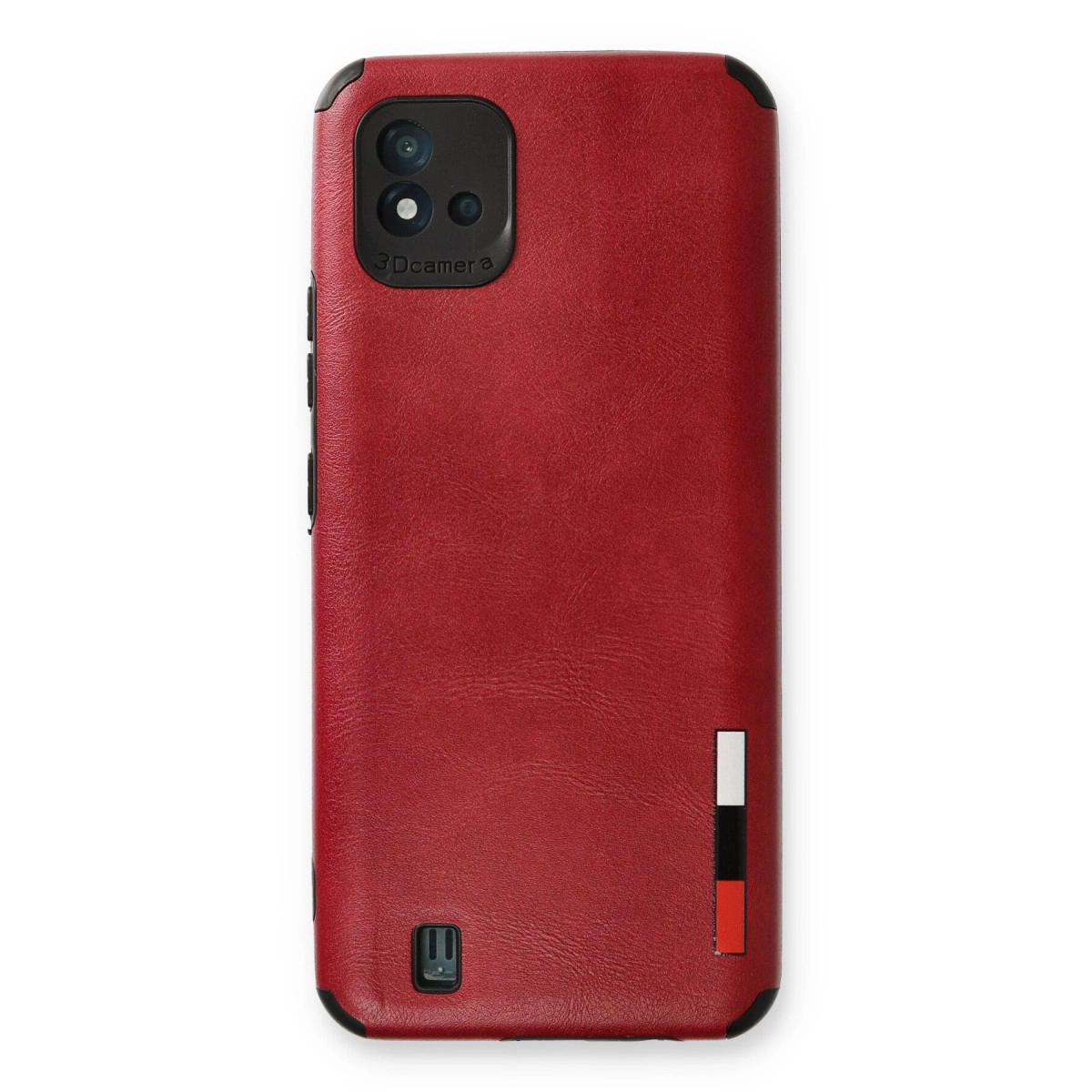 NEWFACE Realme C11 2021 Uyumlu Loop Deri Silikon Telefon Kılıfı Kırmızı