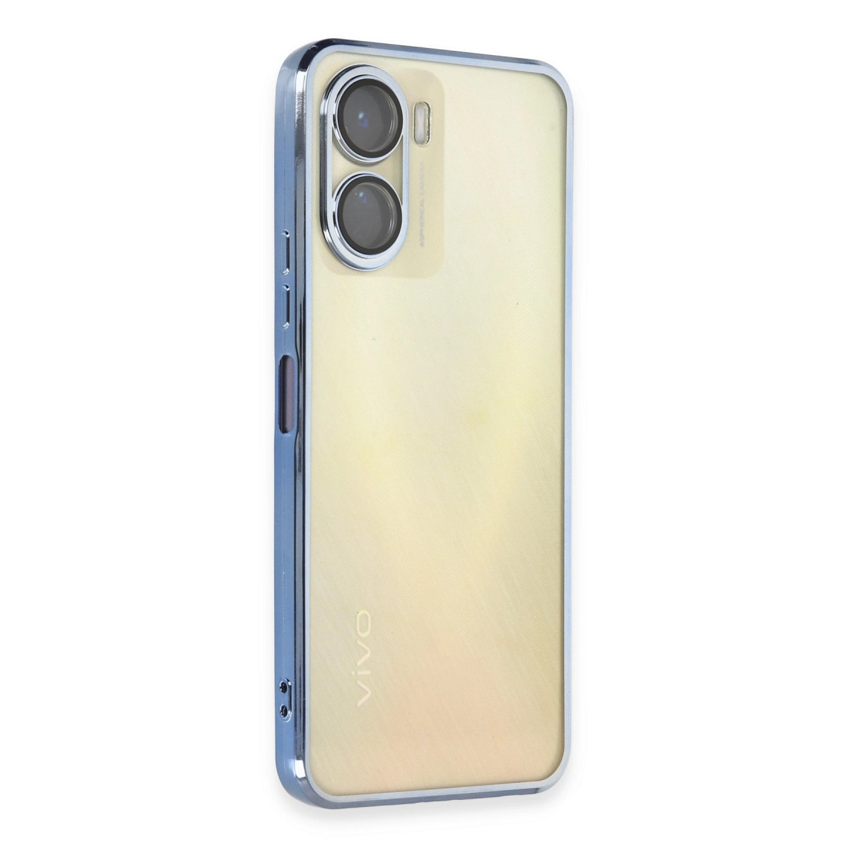 NEWFACE Vivo Y16 Uyumlu Kamera Korumalı Lensli Silikon Telefon Kılıfı Açık Mavi