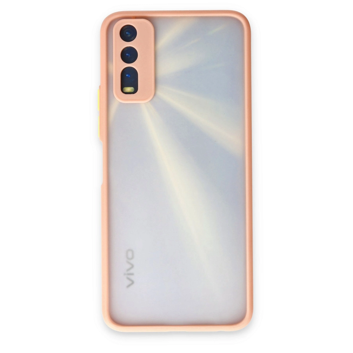 Üç kameralı pastel pembe telefon kılıfı ve 