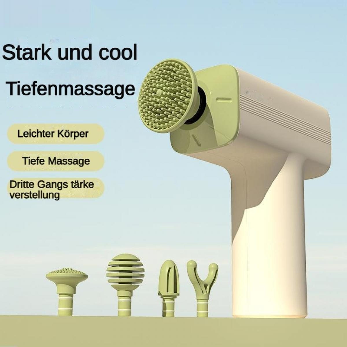 Massagegerät mit Aufsätzen. Stark und cool Tiefenmassage.