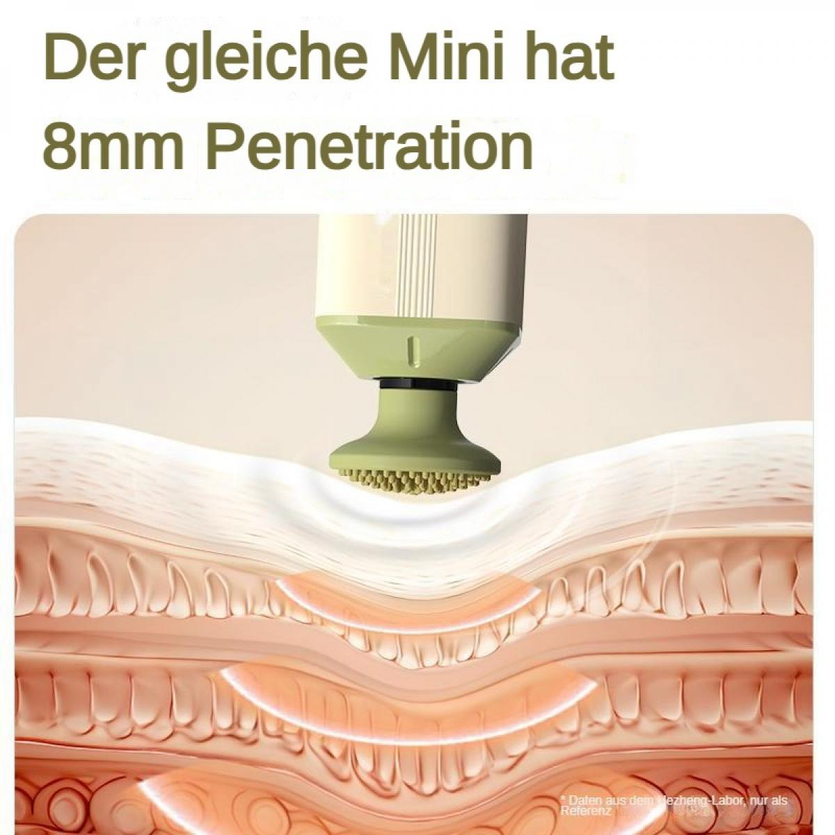 Ein Gerät dringt in die Hautschichten ein, um 8mm Tiefe zu erreichen.
