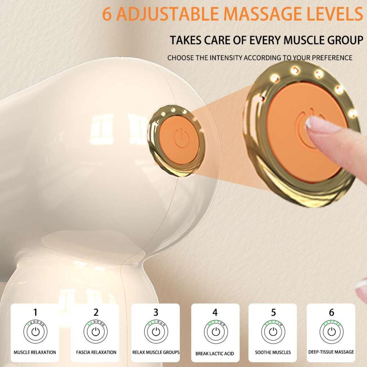 Massagegerät mit 6 Stufen und Bedienfeld. Nahaufnahme.