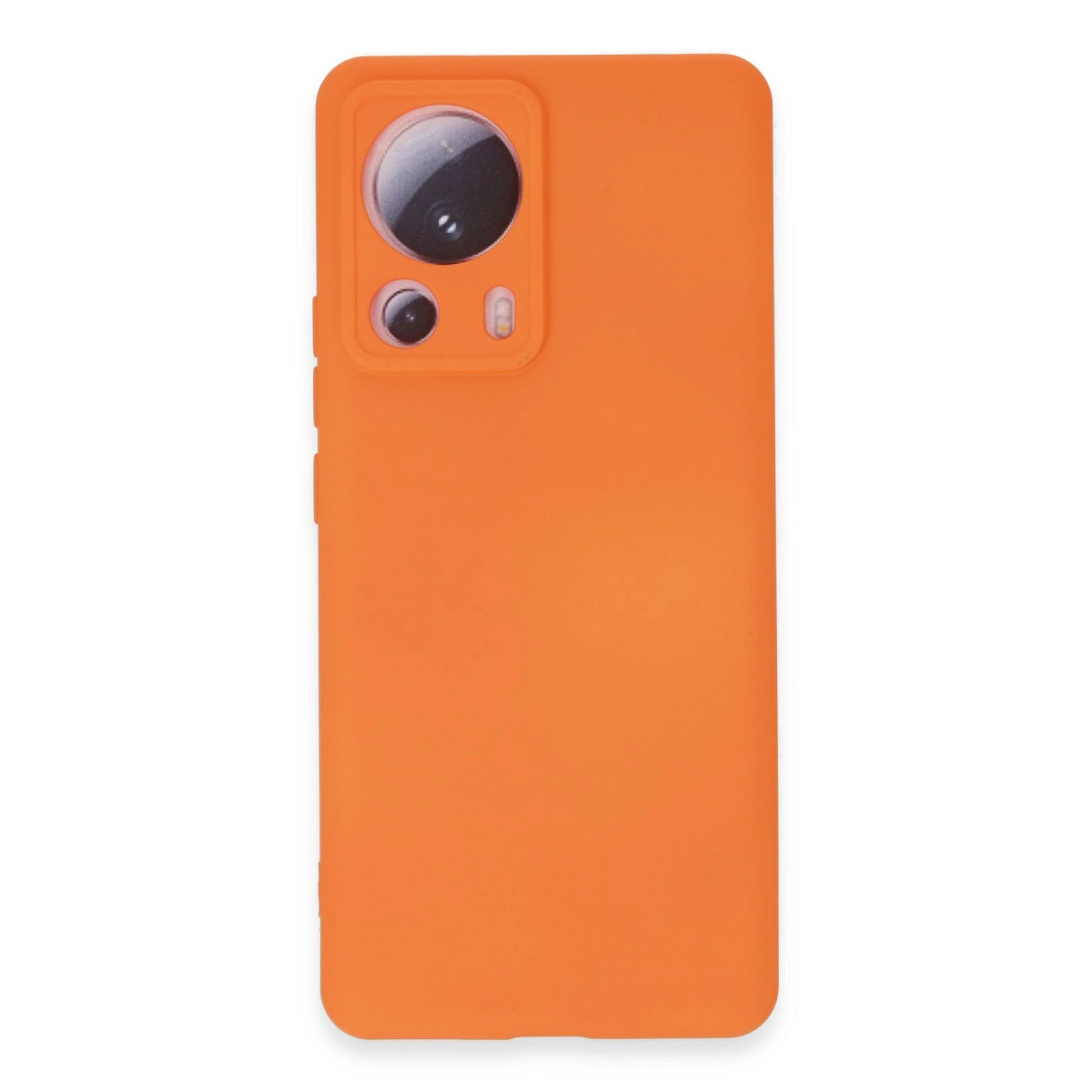 NEWFACE Xiaomi Mi 13 Lite Uyumlu Nano İçi Kadife Silikon Telefon Kılıfı Turuncu