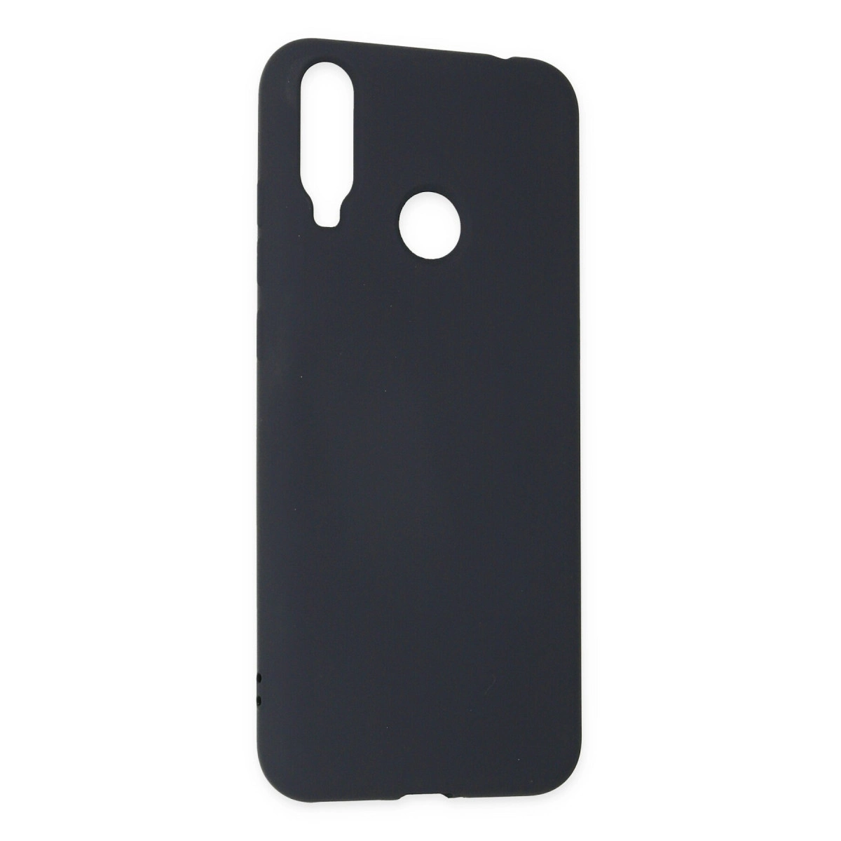 Kamera ve flaş için kesikli siyah telefon kılıfı.