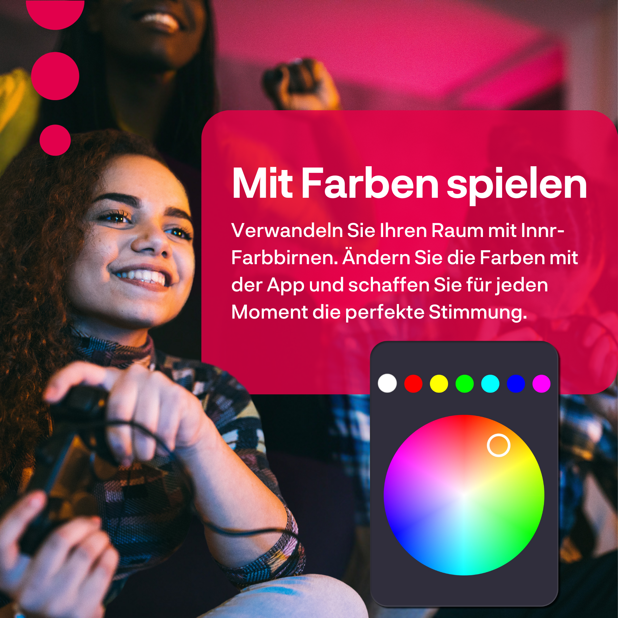 Jeune femme joue à un jeu vidéo avec une application de changement de couleur.