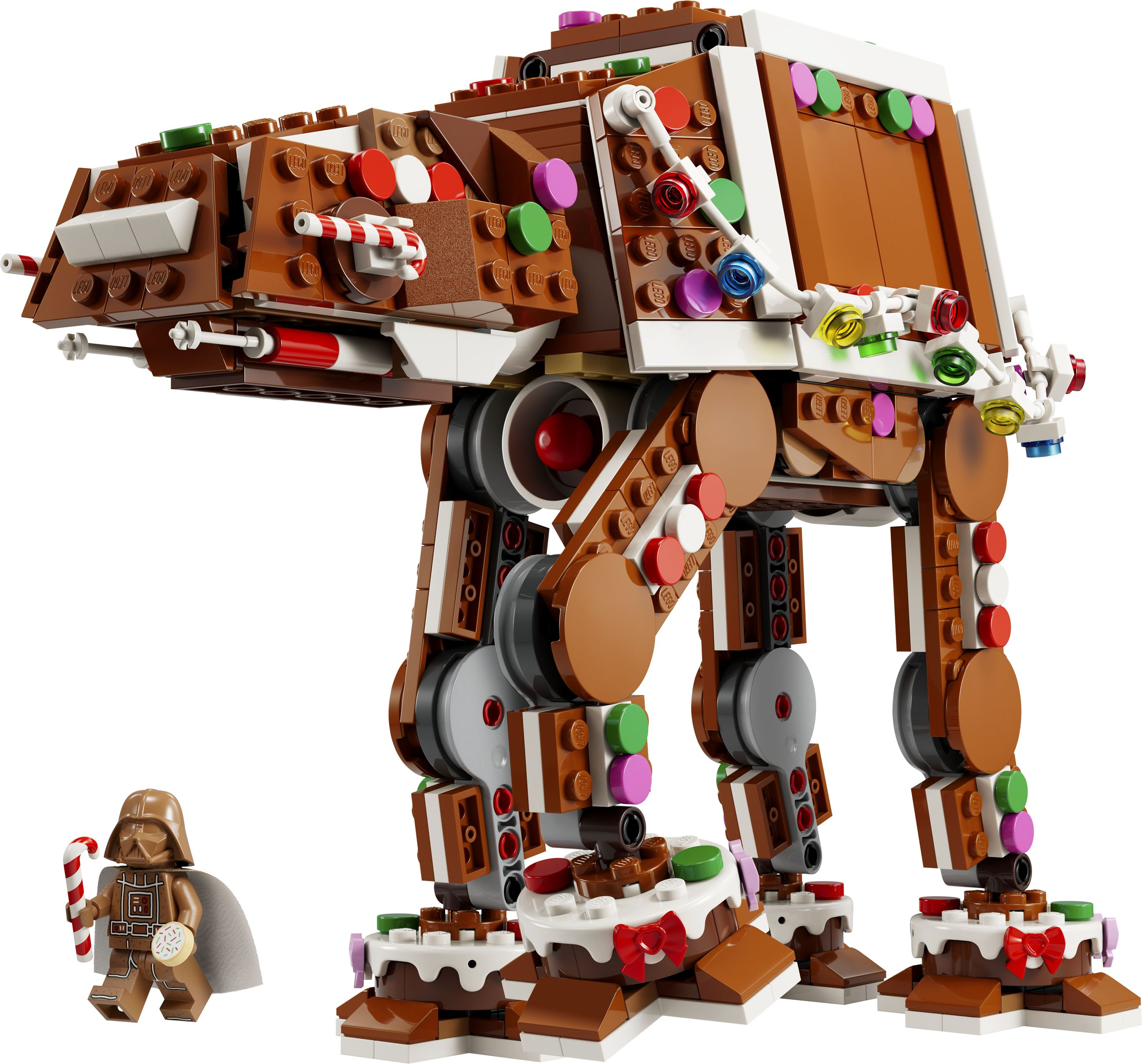 Darth Vader figürlü ve şeker bastonlu zencefilli kurabiye AT-AT modeli.