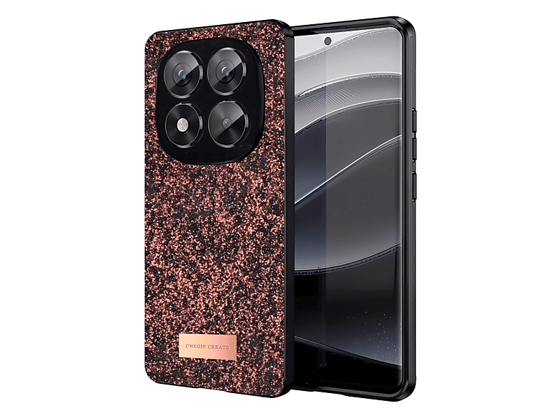 NEWFACE Xiaomi Redmi Note 14 Pro 5G Uyumlu Bright Simli Kapak Telefon Kılıfı Derin Mor