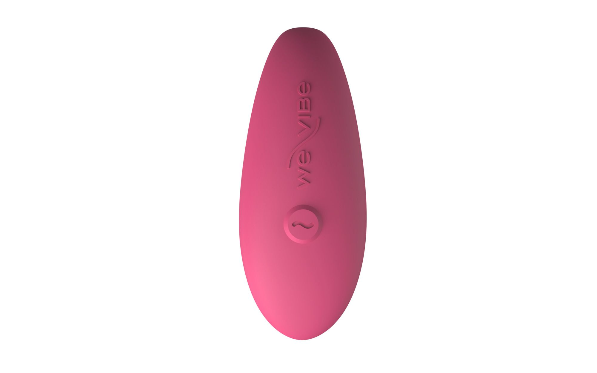 Ein pinker Vibrator mit dem Logo "we vibe" und einem Knopf.