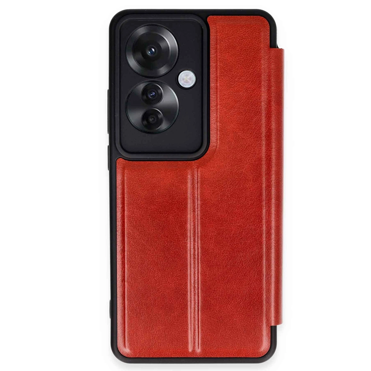 NEWFACE Oppo Reno 11F Uyumlu Flip Cover Telefon Kılıfı Kırmızı