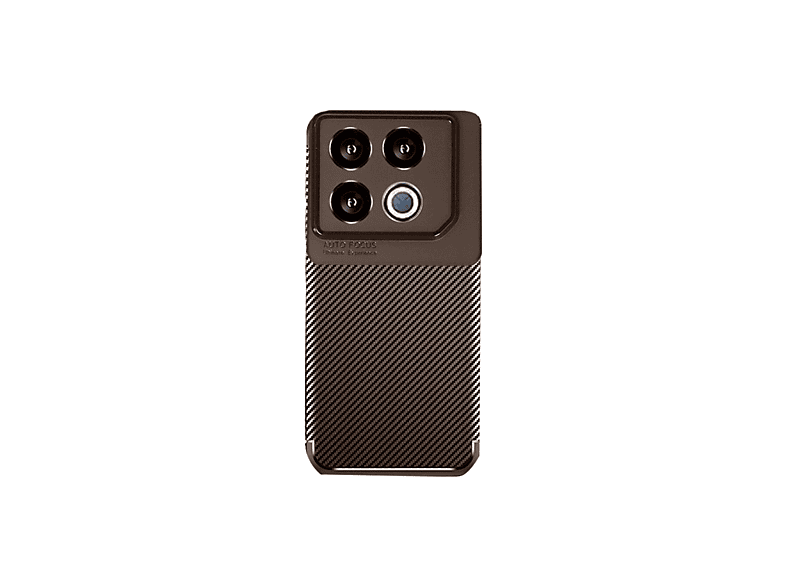 NEWFACE İnfinix GT 20 Pro Uyumlu Auto Focus Karbon Kapak Telefon Kılıfı Kahverengi