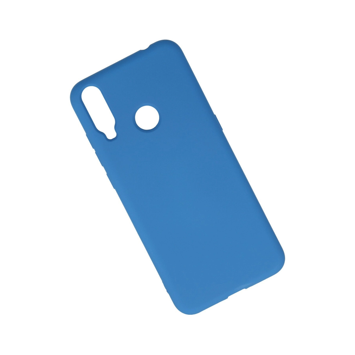 Kamera ve flaş için kesikleri olan mavi telefon kılıfı.