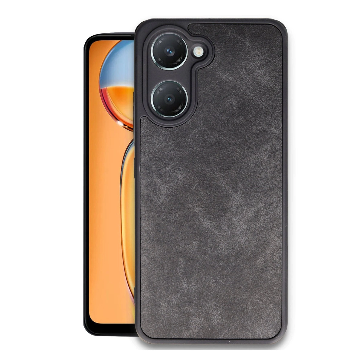 NEWFACE Vivo Y18 Uyumlu Aras Deri Kapak Telefon Kılıfı Siyah