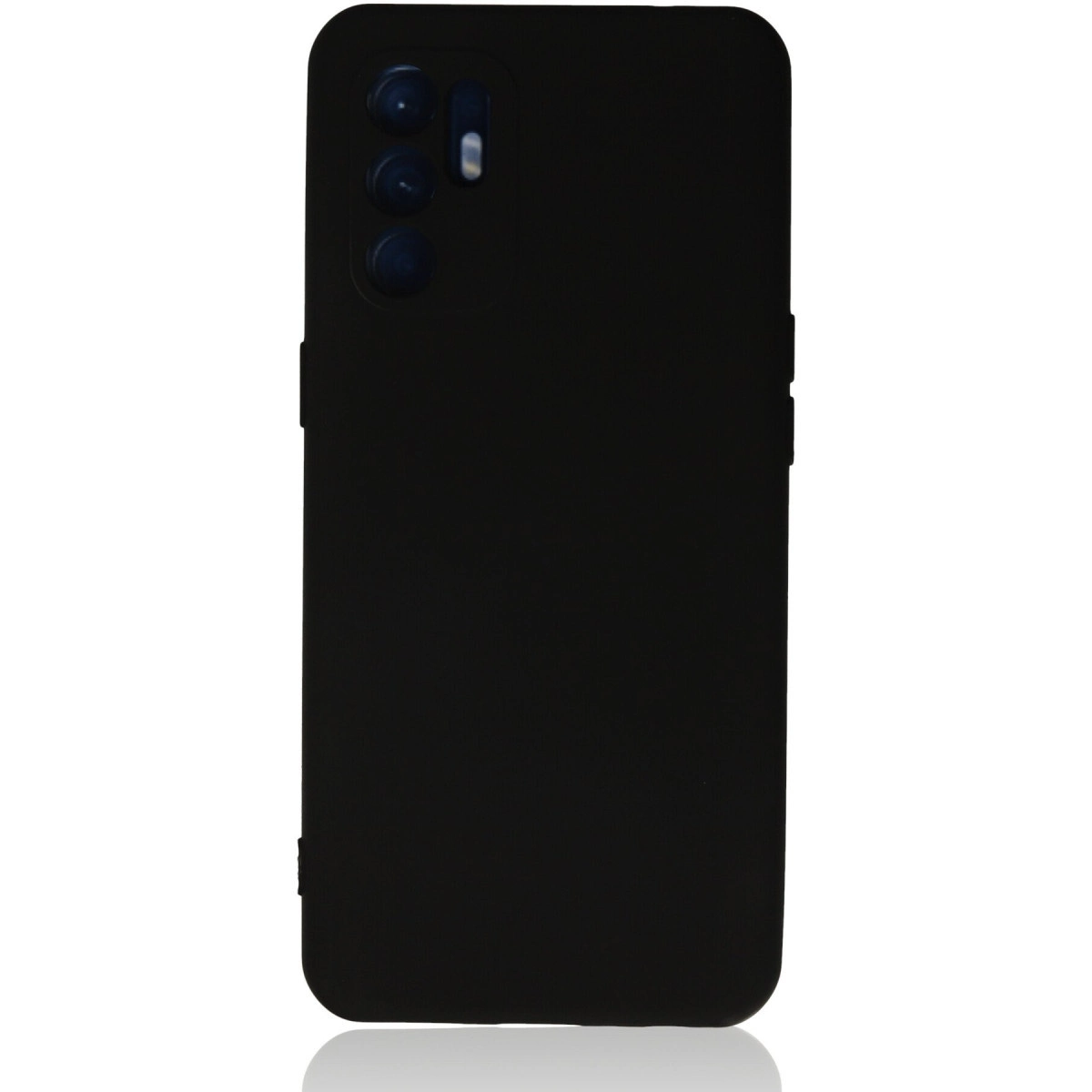 NEWFACE Oppo Reno 6 Uyumlu Nano İçi Kadife Silikon Telefon Kılıfı Siyah