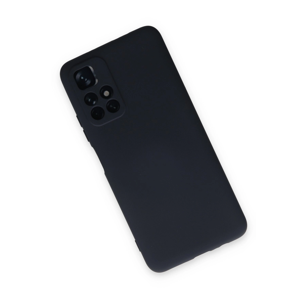 Arkada dört kamerası olan koyu gri telefon kılıfı.