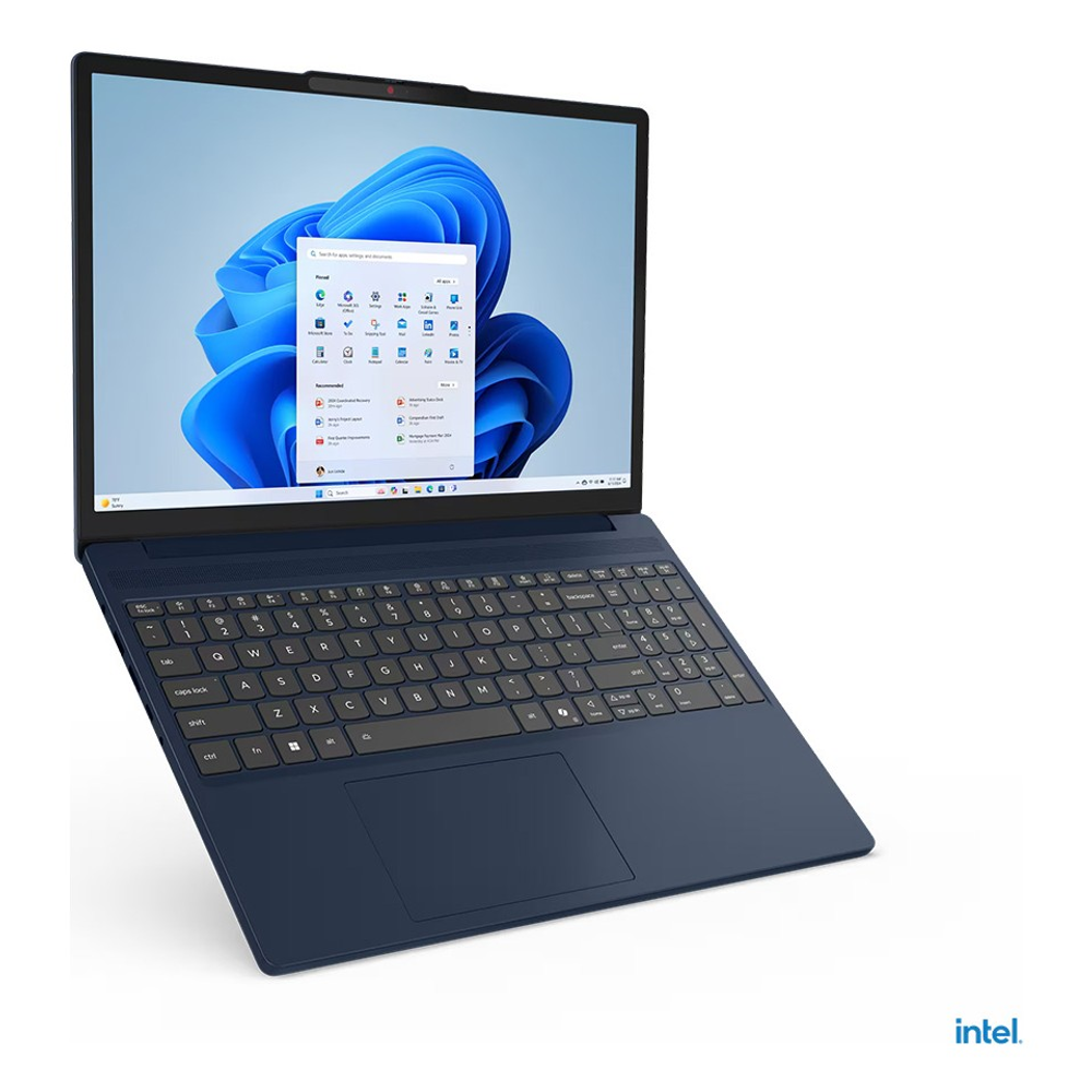Ekranında Windows 11 gösteren lacivert bir dizüstü bilgisayar.
