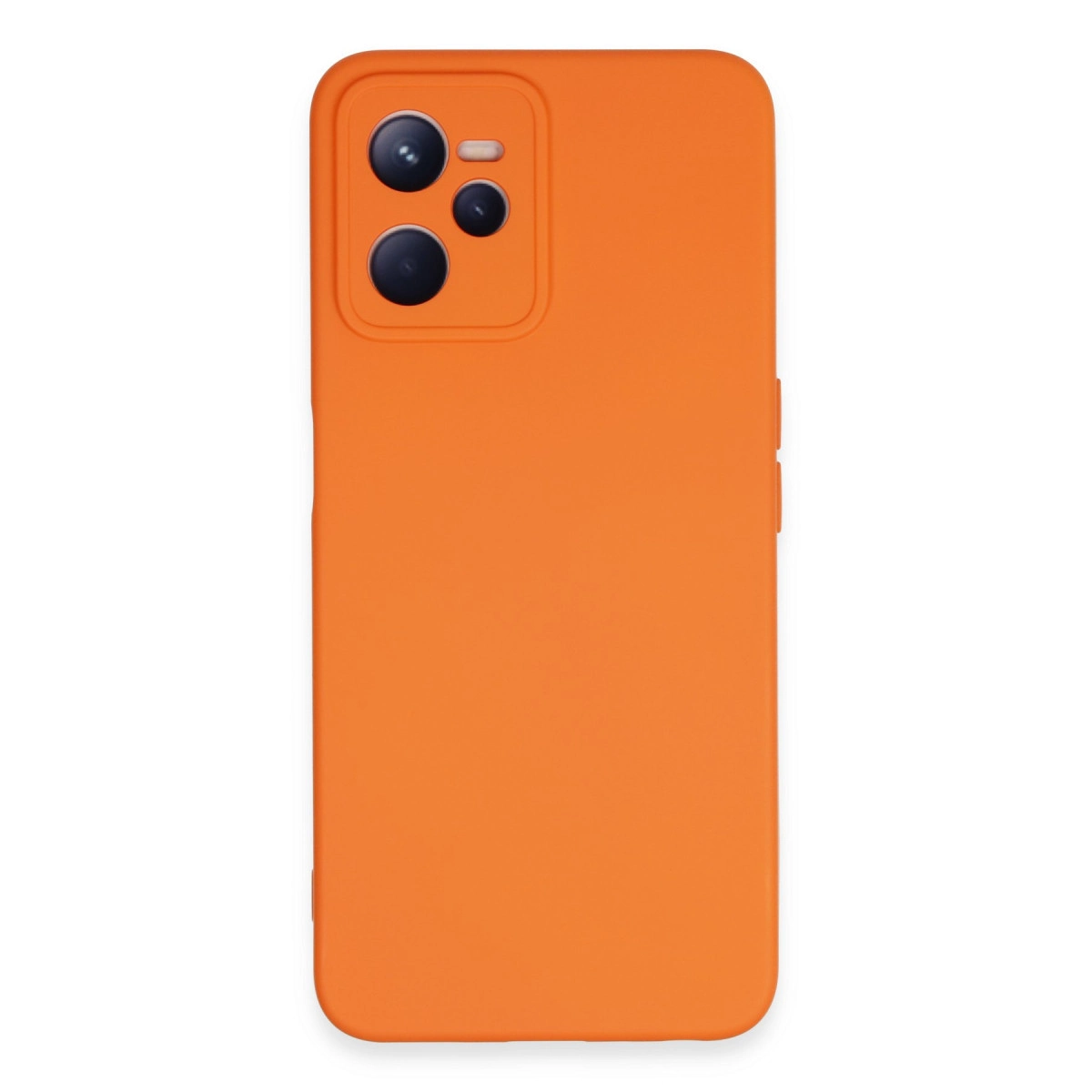 NEWFACE Realme C35 Uyumlu Nano İçi Kadife Silikon Telefon Kılıfı Turuncu