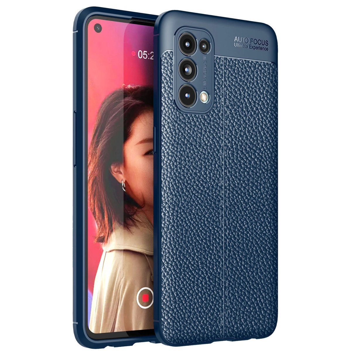 NEWFACE Oppo Reno 5 Uyumlu Auto Focus Kapak Telefon Kılıfı Lacivert