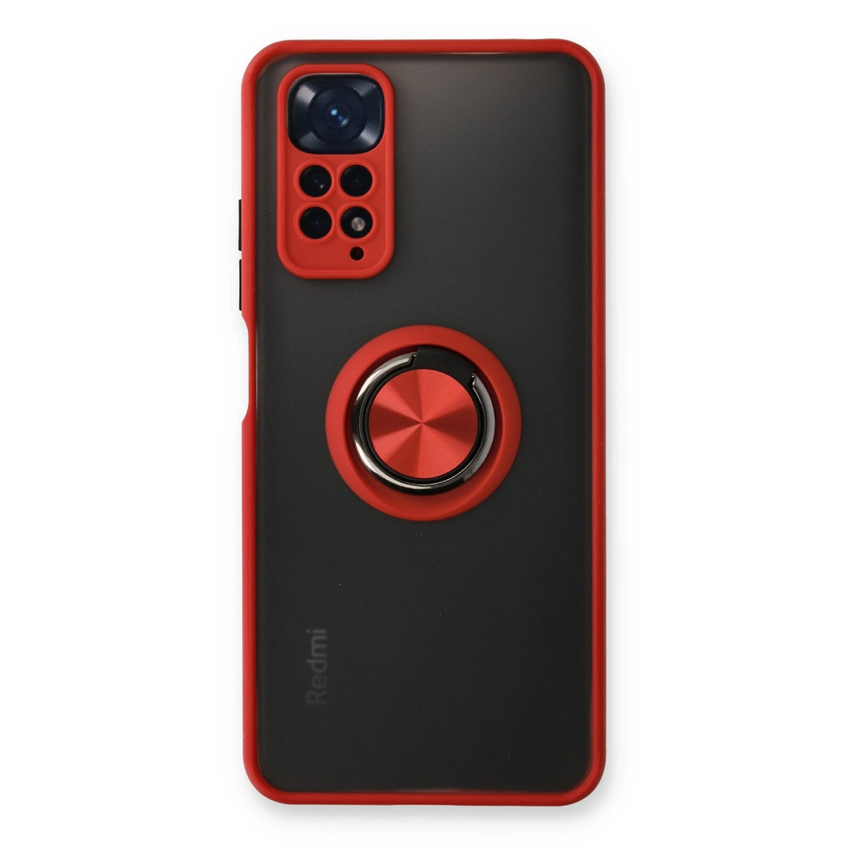 NEWFACE Xiaomi Redmi Note 11 Uyumlu Montreal Yüzüklü Silikon Kapak Telefon Kılıfı Kırmızı