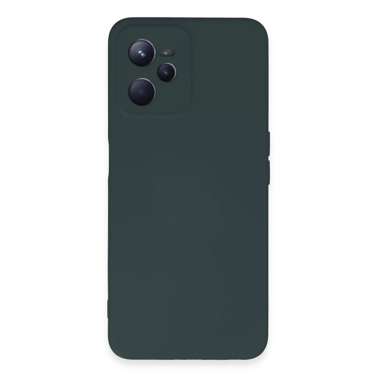 NEWFACE Realme C35 Uyumlu Nano İçi Kadife Silikon Telefon Kılıfı Koyu Yeşil
