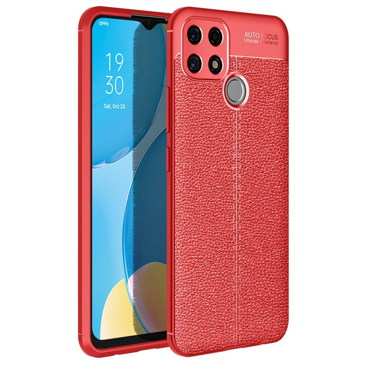 NEWFACE Oppo A15 Uyumlu Auto Focus Kapak Telefon Kılıfı Kırmızı