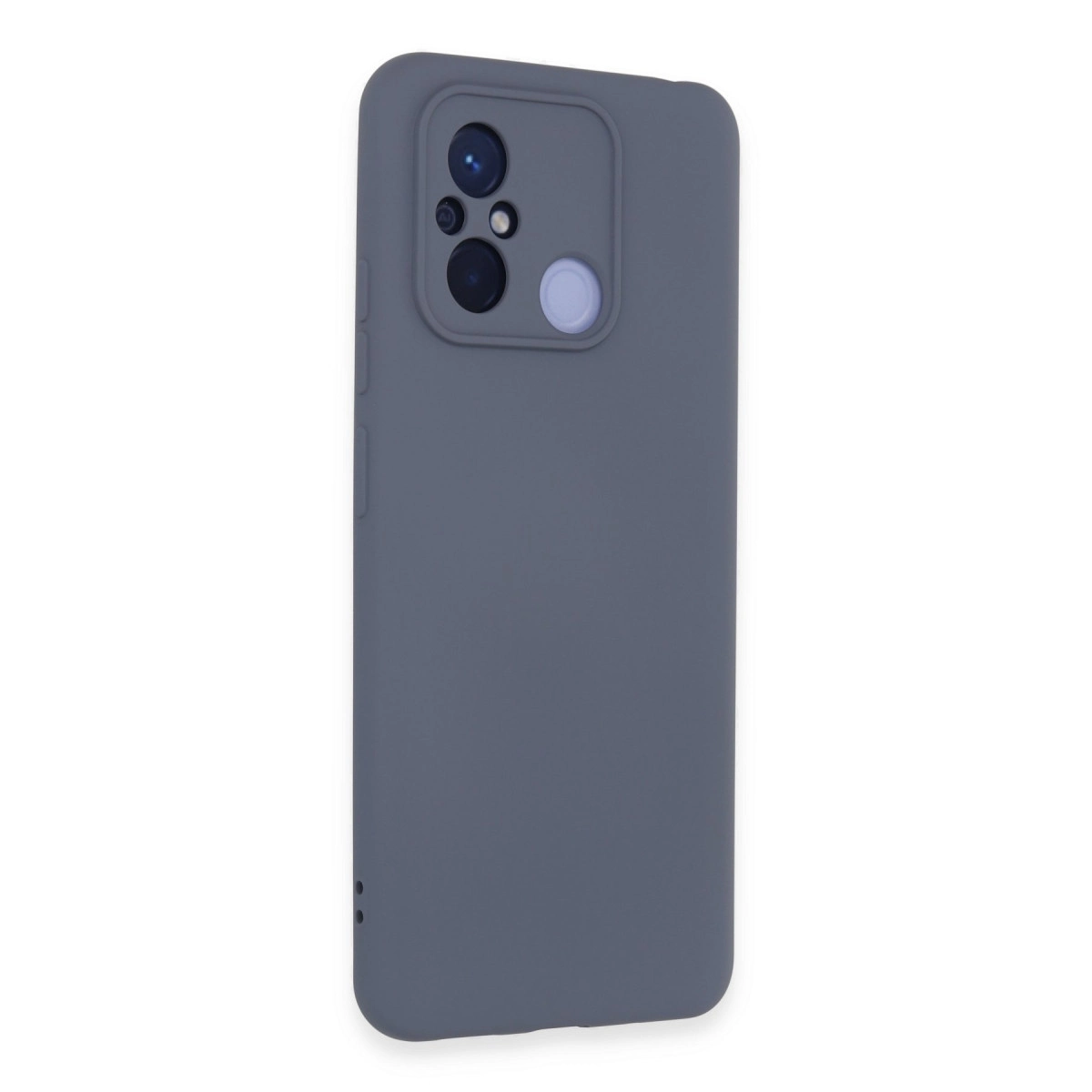 Arkada kamera alanı olan gri akıllı telefon kılıfı.