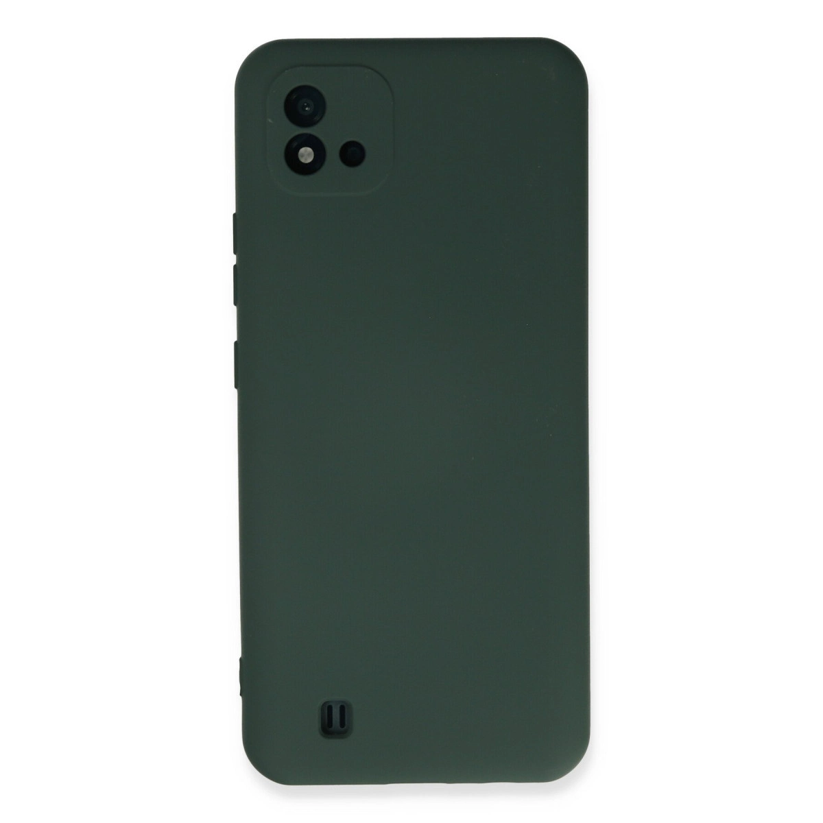 NEWFACE Realme C11 2021 Uyumlu Nano İçi Kadife Silikon Telefon Kılıfı Koyu Yeşil