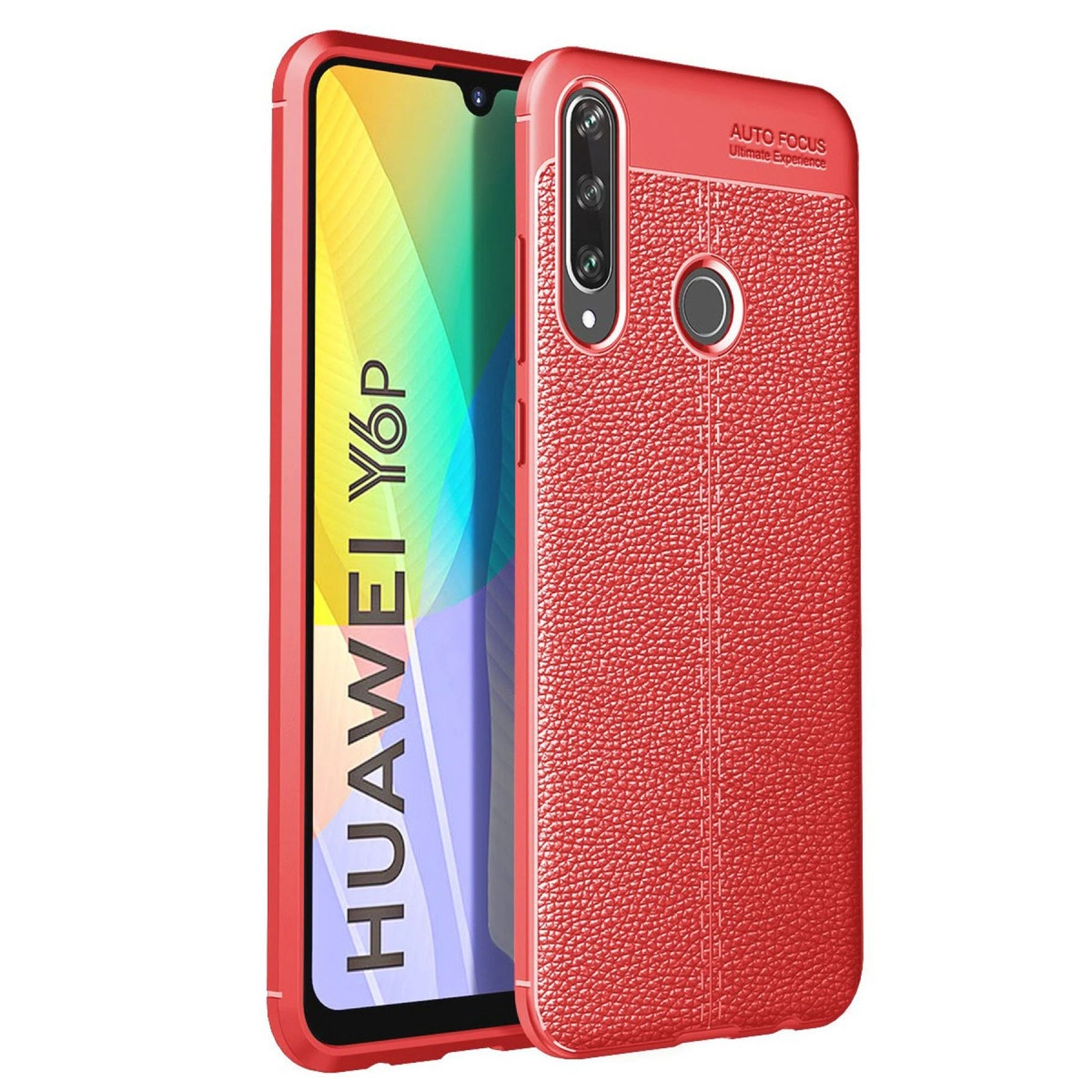 NEWFACE Huawei Y6p Uyumlu Auto Focus Kapak Telefon Kılıfı Kırmızı