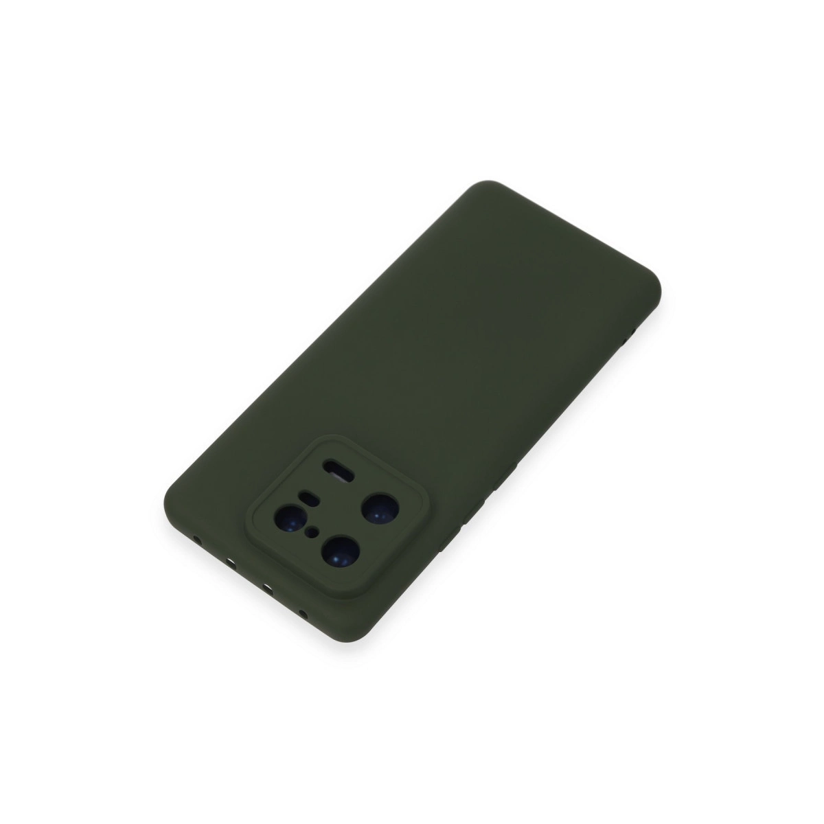 Çok lensli kamera kesimli koyu yeşil telefon kılıfı.