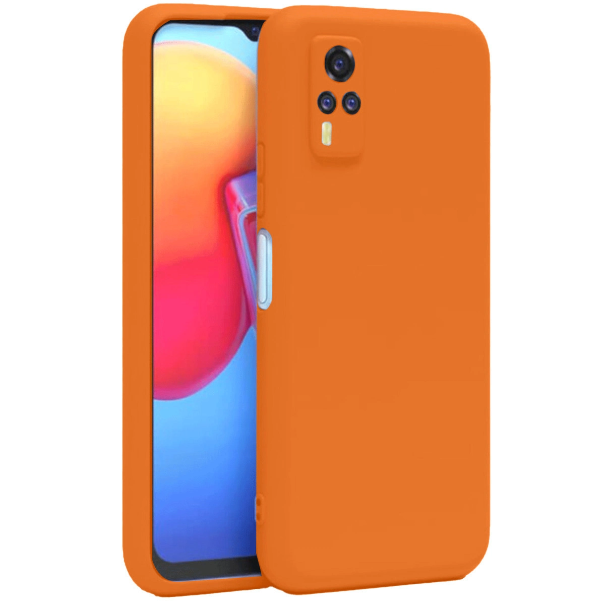 NEWFACE Vivo Y53s Uyumlu Nano İçi Kadife Silikon Telefon Kılıfı Turuncu