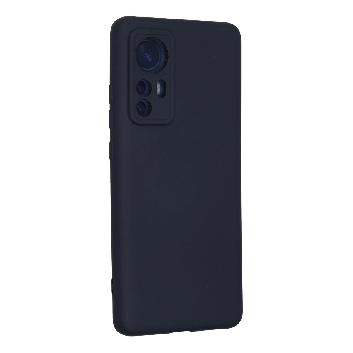 Kamera kesimli ve yan düğmeli lacivert telefon kılıfı.