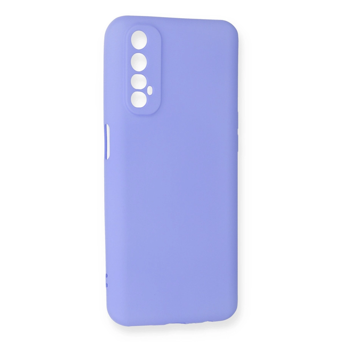 Dört kamera kesimli, lavanta rengi telefon kılıfı.