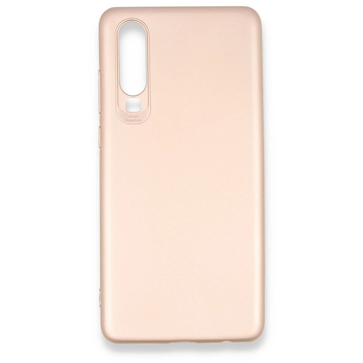 Arka kamera için kesiği olan rose gold renkli telefon kılıfı.