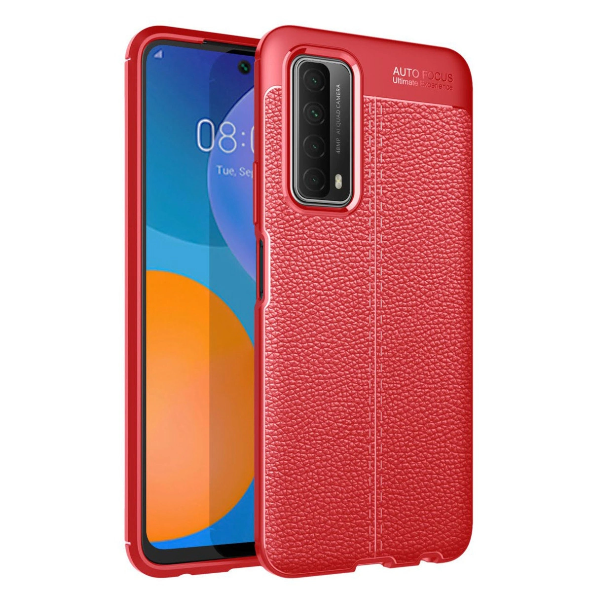 NEWFACE Huawei P Smart 2021 Uyumlu Auto Focus Kapak Telefon Kılıfı Kırmızı