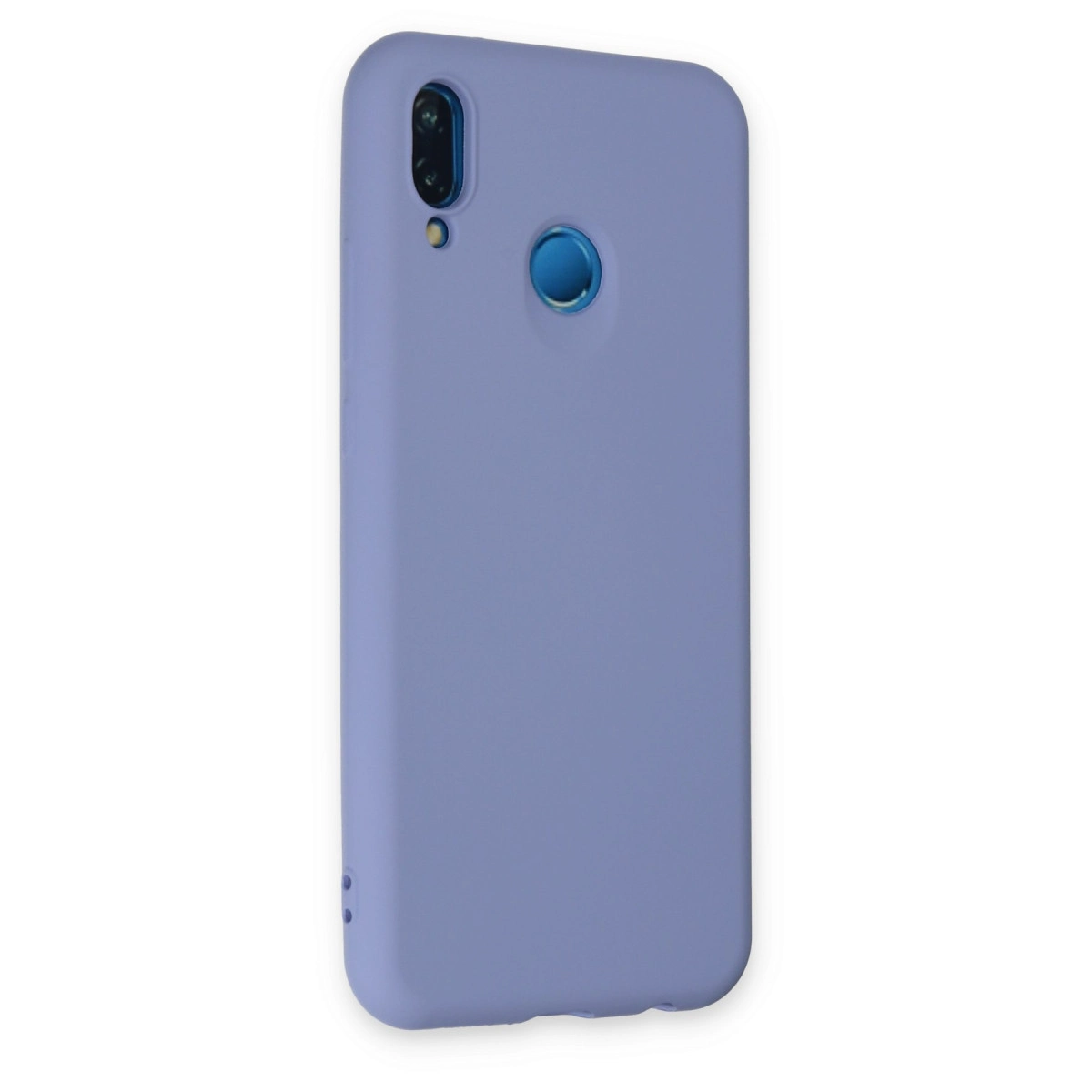Kamera ve parmak izi sensörü oyuntulu mor telefon kılıfı.