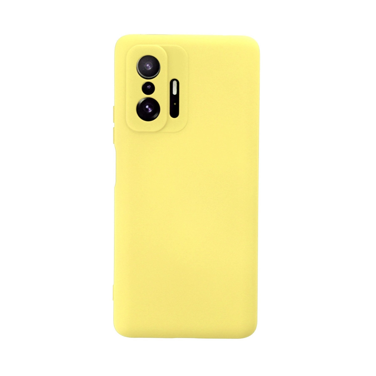 NEWFACE Xiaomi Mi 11t Pro Uyumlu Nano İçi Kadife Silikon Telefon Kılıfı Sarı