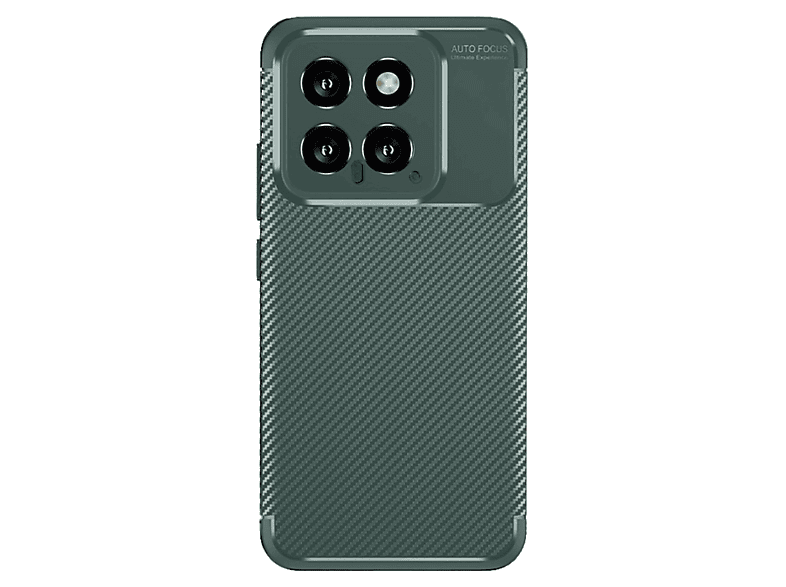 NEWFACE Xiaomi Mi 14t Uyumlu Auto Focus Karbon Kapak Telefon Kılıfı Koyu Yeşil